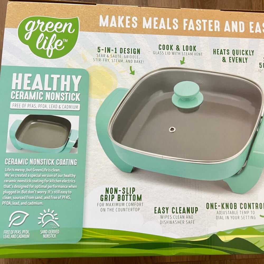 GreenLife Healthy Power 5-in-1 Electric Skillet – 5 Qt Ceramic Nonstick